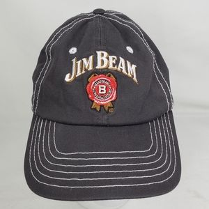 Jim Beam Gray Hat Adult Adjustable Strapback Embroidered Logo Curve Ball Cap